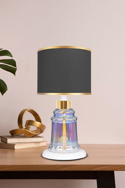 MINIMAL ETICARET VE BILGI TEKNOLOJILERI Baroque White Glossy Shine Mini Glass Lampshade