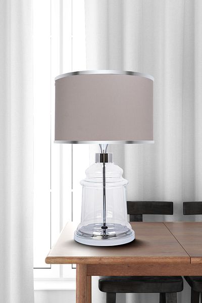 MINIMAL ETICARET VE BILGI TEKNOLOJILERI Royce Silver Glass Lampshade
