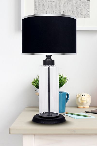 MINIMAL ETICARET VE BILGI TEKNOLOJILERI Foton Black Silver Contrast Glass Lampshade