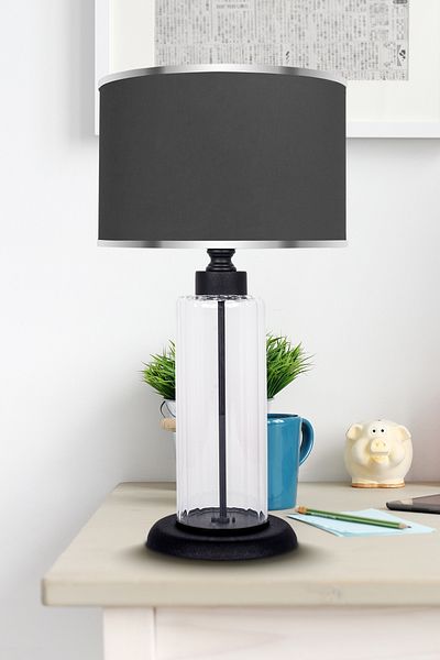 MINIMAL ETICARET VE BILGI TEKNOLOJILERI Foton Black Silver Contrast Glass Lampshade
