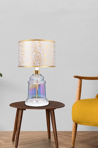 MINIMAL ETICARET VE BILGI TEKNOLOJILERI Royce White Glossy Shine Glass Lampshade