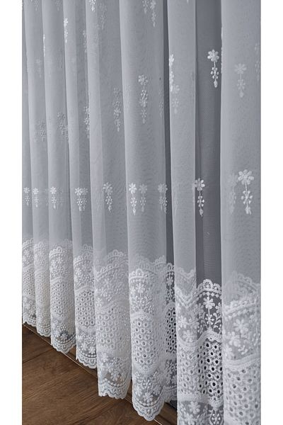 Yuka Luxury Grek Floor Spreader Brode 1/3 Dense Pleat Ecru Tulle Curtain Does Not Wrinkle Does Not Want to Be Spread Skirt Lace