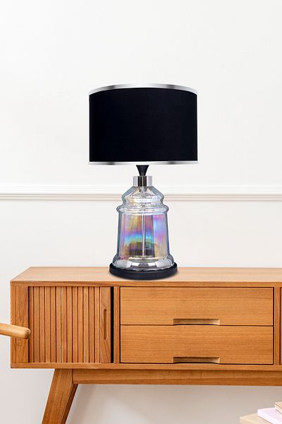 MINIMAL ETICARET VE BILGI TEKNOLOJILERI Royce Black Glossy Shine Glass Lampshade