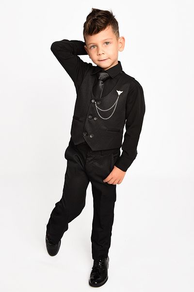 Entel Boy's Tuxedo Suit with Chain and Tie