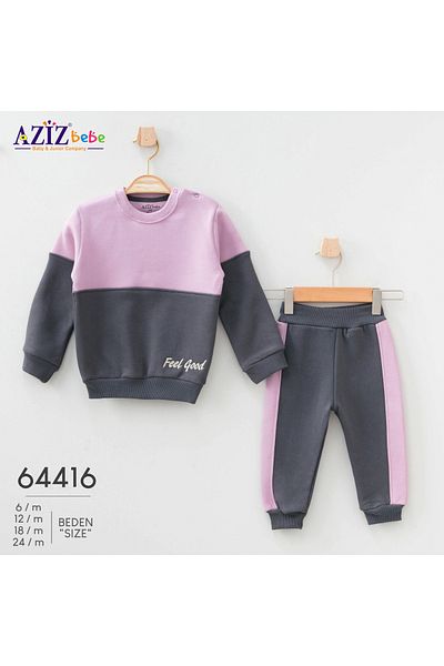 Aziz Bebe Feel Good Embroidered Bottom Top 2-Piece Tracksuit Set Size 6-24 Months