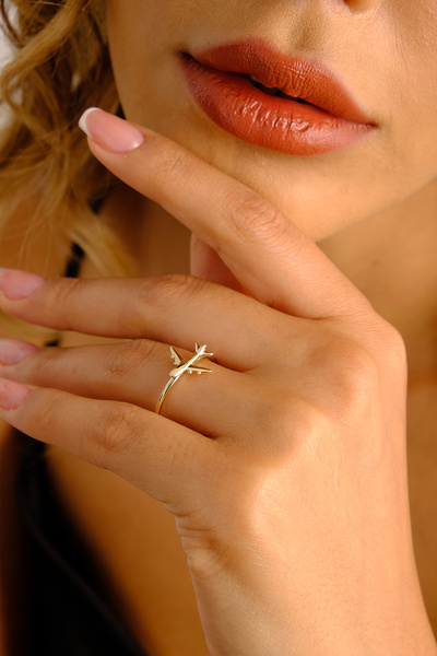 LİLAK KUYUMCULUK 14 Ayar Altın Uçak Yüzük