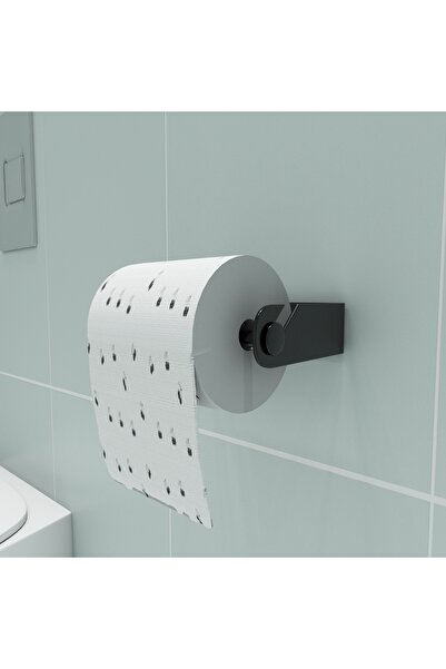 Metallica Concept Gediz Metal Paslanmaz Siyah Tuvalet Kağıtlığı Yapışkanlı Kağıtlık Wc Tuvalet Kağıtlık