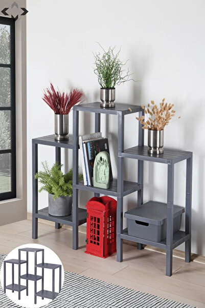 LİGROUND 6 Raflı Çok Amaçlı Modüler Raf - Dekoratif Düzenleyici Altılı Raf Ünitesi Plastik 6 Katlı Raf