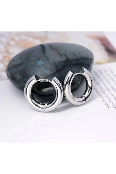 Fynbos Stainless Steel Hoop Silver Earrings