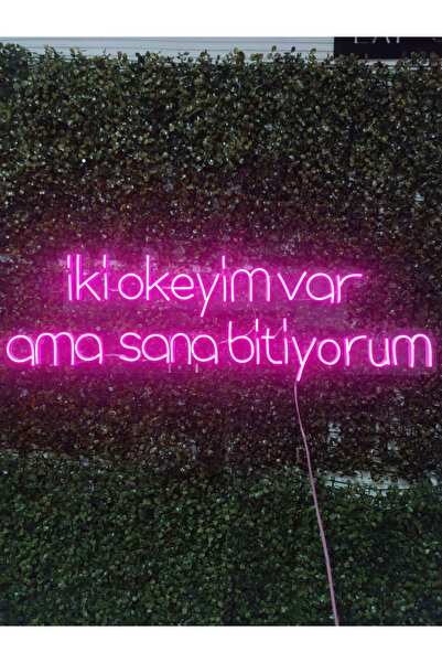 dekoraven iki okeyim var ama sana bitiyorum yazılı neon led tabela(80x35cm