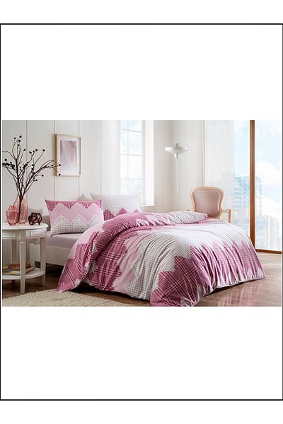 Taç Flannel Duvet Cover Set Gael Plum Double Elastic