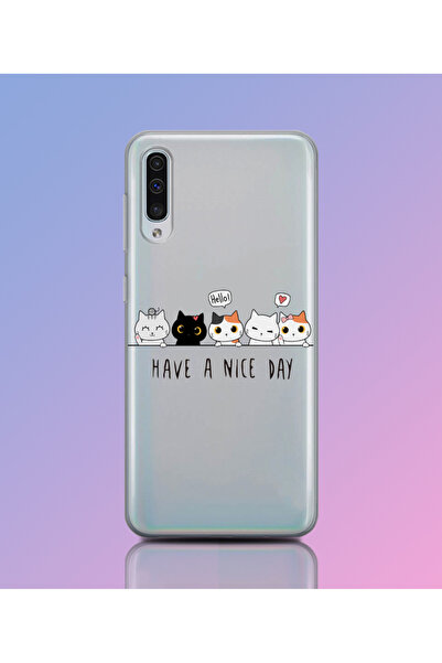 Caseji Samsung Galaxy A50 Uyumlu Premium Kalite Baskılı Esnek Şeffaf Kılıf