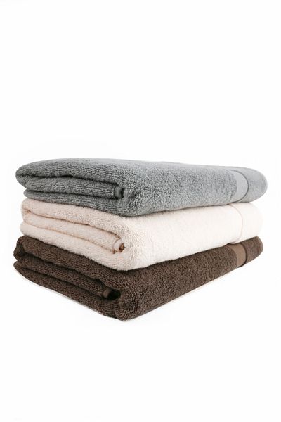 Taka Fabrics Wave 100% βαμβακερή πετσέτα χεριών, προσώπου, επισκέπτη 3 τεμαχίων Μέγεθος 70x140 cm Σετ καφέ-σαμπάνια-γκρι
