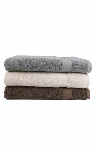 Taka Fabrics Wave 100% βαμβακερή πετσέτα χεριών, προσώπου, επισκέπτη 3 τεμαχίων Μέγεθος 70x140 cm Σετ καφέ-σαμπάνια-γκρι
