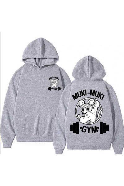 PUNIX PluS Size men'S Gym muki Back Printed Sweatshirt Hoodie - Special DeSign