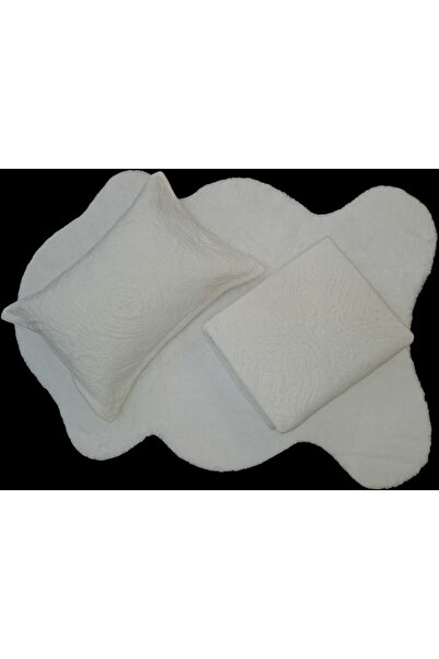 Dinarsu Çift Kişilik Yatak Örtüsü Desen - Kemik (BEYAZ)