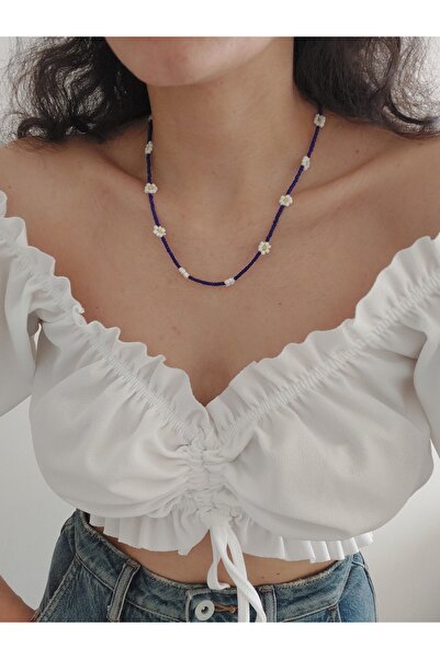 Histakı Sand Bead Daisy Necklace