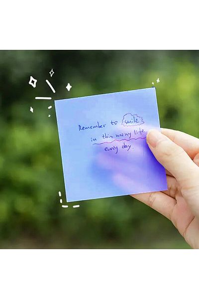 NotYaz Transparent Blue Sticky Note Paper 75x75mm 50 Sheets