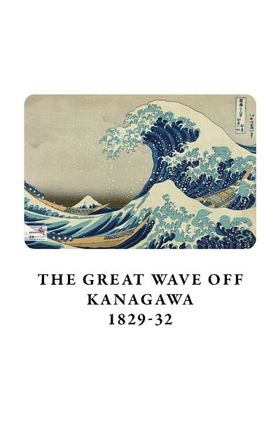 retronote Caiet A4 5 - Hokusai - Marele val de la Kanagawa, 1829-32 - Necăptușit - 64 pagini - 21x29,7 cm