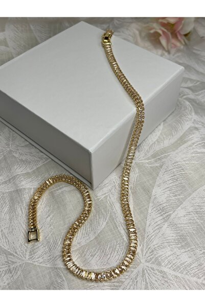 ismim bijuteri Waterway necklace with baguette stone