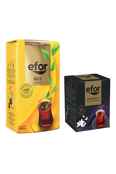 EFOR ÇAY Efor Rize Black Bulk Tea - 1,000 Gr + Bud Bergamot Flavored 100gr