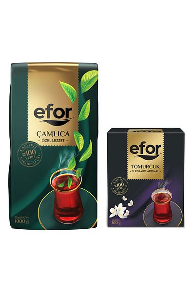 EFOR ÇAY Efor Çamlıca Black Bulk Tea - 1,000gr + Bud Bergamot Flavored 100gr