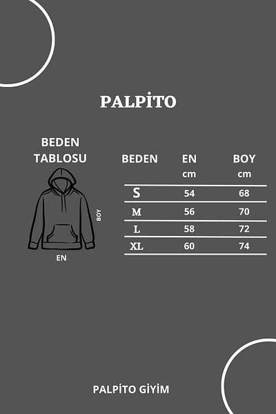 PALPİTO Ανδρικό φούτερ με κουκούλα με κάθετη στάμπα