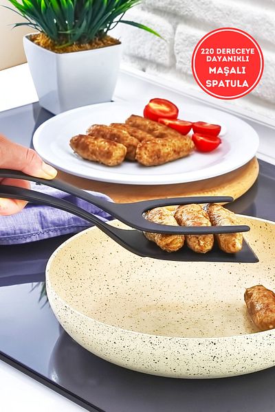 WAPPA Practical Fireproof Non-Stick Hard Plastic Tong Spatula | Resistant to 220 Degrees - 1 Piece