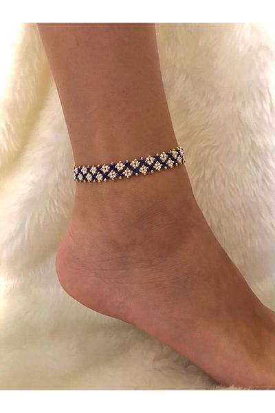 Beykan Authentic Stylish Patterned Bracelet and Anklet Set