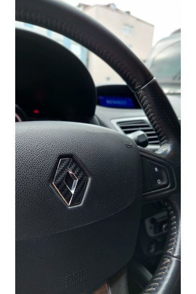 GRAFİCAR Renault Megane 3 Amblem Kaplama Sticker Set/makyajlı Kasa Uyumlu 2013 /mat Siyah