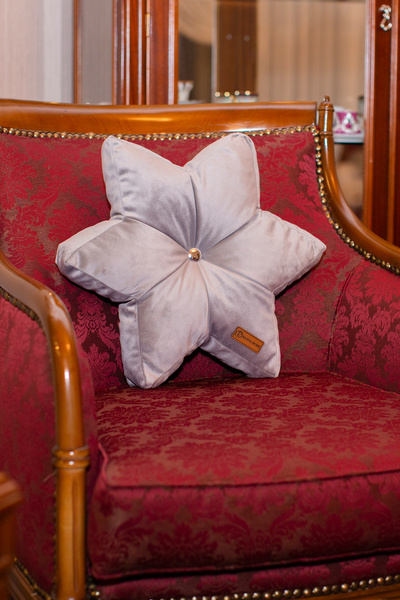 Rayda Home 42*42 cm Gray Colored Velvet Star Pillow - Starr