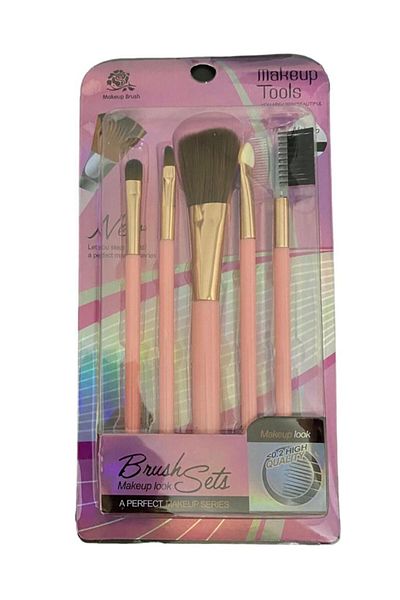 Rose Set de perii și pieptene pentru îngrijirea sprâncenelor și a genelor - Instrumente de machiaj - Perie de machiaj - Set de 5 piese