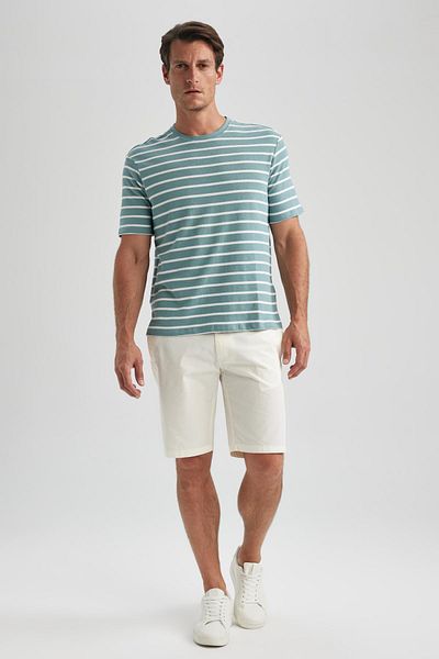 DeFacto Regular Fit Crew Neck Striped Short Sleeve T-Shirt B2494ax23hs