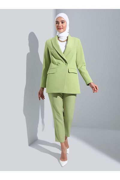 Refka Pocket Detailed Jacket - Dirty Green - Woman