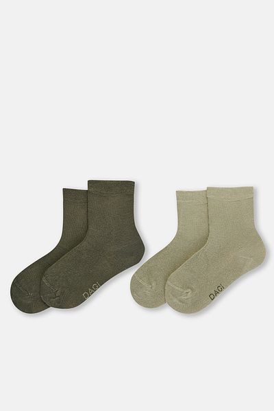 Dagi Khakifarbene Modalsocken für Jungen, 2 Stück