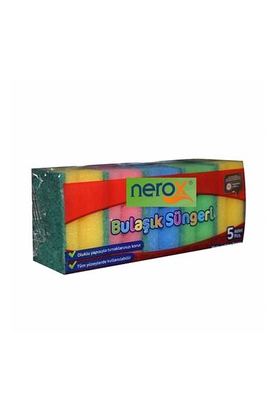 Nerox Corrugated Dish Sponge Colorful 5 Pieces
