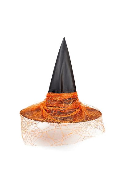 Big Party Witch Hat Velvet Tulle with Buckle Orange