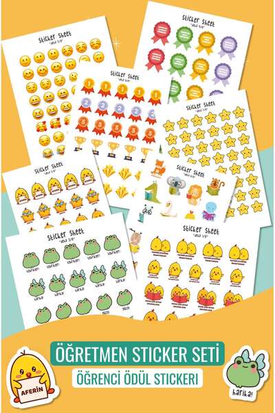 MuslimWalk Deha - Öğretmen Sticker Seti Öğrenci Ödül Aferin Ödev Stickerı #109