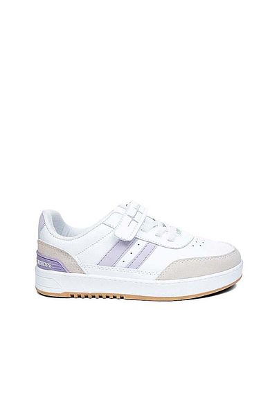 Ndrops Pantofi sport pentru copii sezonieri, ortopedici, cu velcro, alb-liliac
