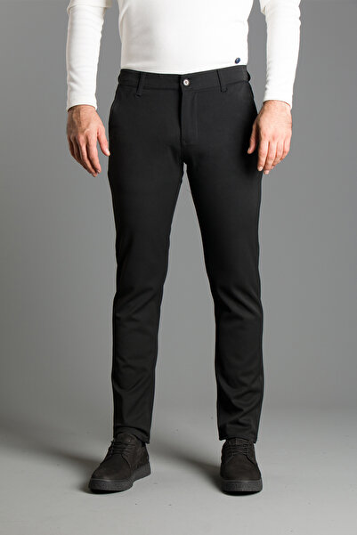 ZEKİ ÖZER Ανδρικό λινό παντελόνι από μαύρο καμβά