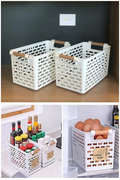 Bayev 2 White Wooden Colored Refrigerator - Kitchen and Bathroom Organizer