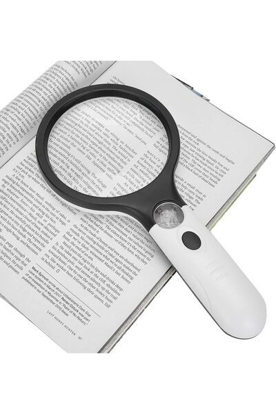 Tahtakale Dünyası 3 Ledli 90 Mm 30x El Büyüteci Kitap Okuma Büyüteci Işıklı Ç...