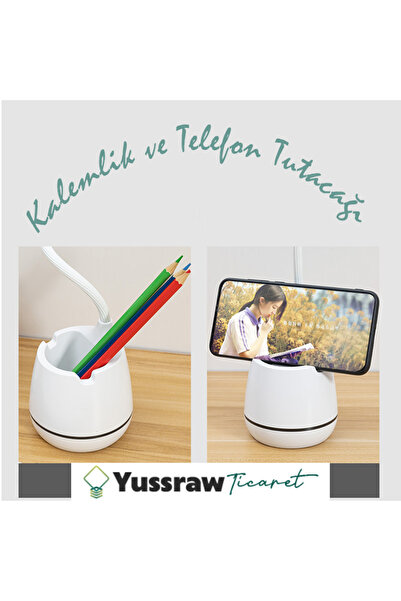 Yussraw Şarjlı 24 Led Çalışma Okuma Işığı Kademeli Masa Lambası Ayarlanabilir Renk Tonu Ve Parlaklık