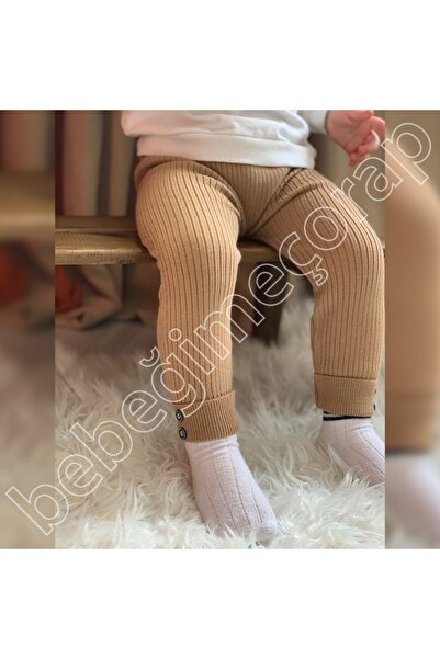 BEBEĞİME ÇORAP Corded Knitwear Children's Tights - Brown