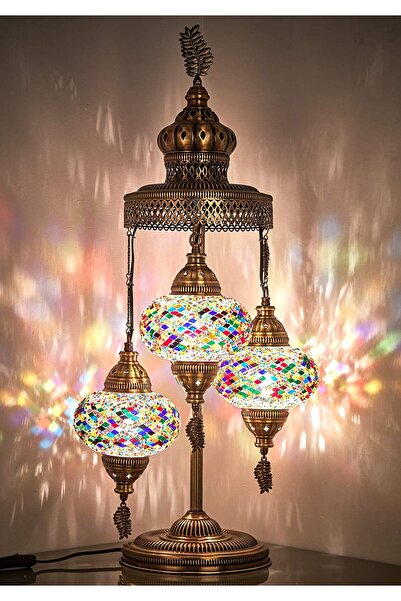 Demmex 3 Large Sphere Magnificent Handmade Turkish Moroccan Mosaic Table Lamp...
