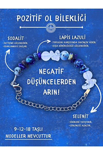 Chi Zen سلسلة سوار تعويذة من الأحجار الكريمة الطبيعية من Be Positive (اللازور...