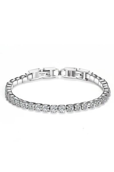 stainless steell Kubik Zirconia Kristal Taş Fantastik Çelik Bileklik