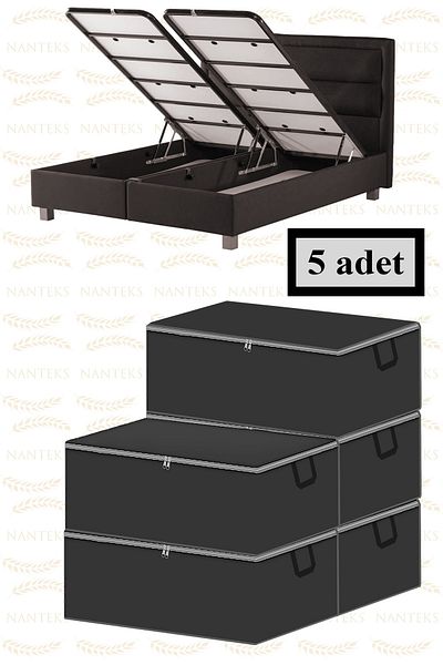 NUTEX 5 bucăți de depozitare sub canapea extensibilă tip deșeuri 60x40x22 (GRI)