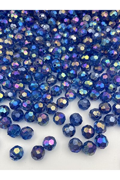 Hedef Bijuteri 10mm Janjanlı Saks / Dark Blue Honeycomb Model Acrylic Beads, ...