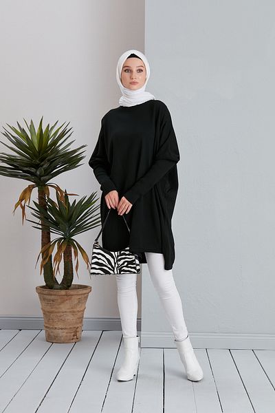 MODAMÜNASİP Half Turtleneck Knitwear Poncho Sweater Tunic